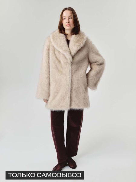 Экошуба оверсайз с шалевым воротником