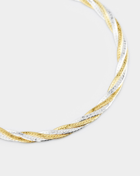 Биколорная цепь-браслет плетения снейк Vari Darkrain, цвет: серебро, DS1007 купить онлайн