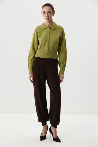 Кардиган на молнии с шерстью альпаки Charmstore, цвет: оливковый,  купить онлайн