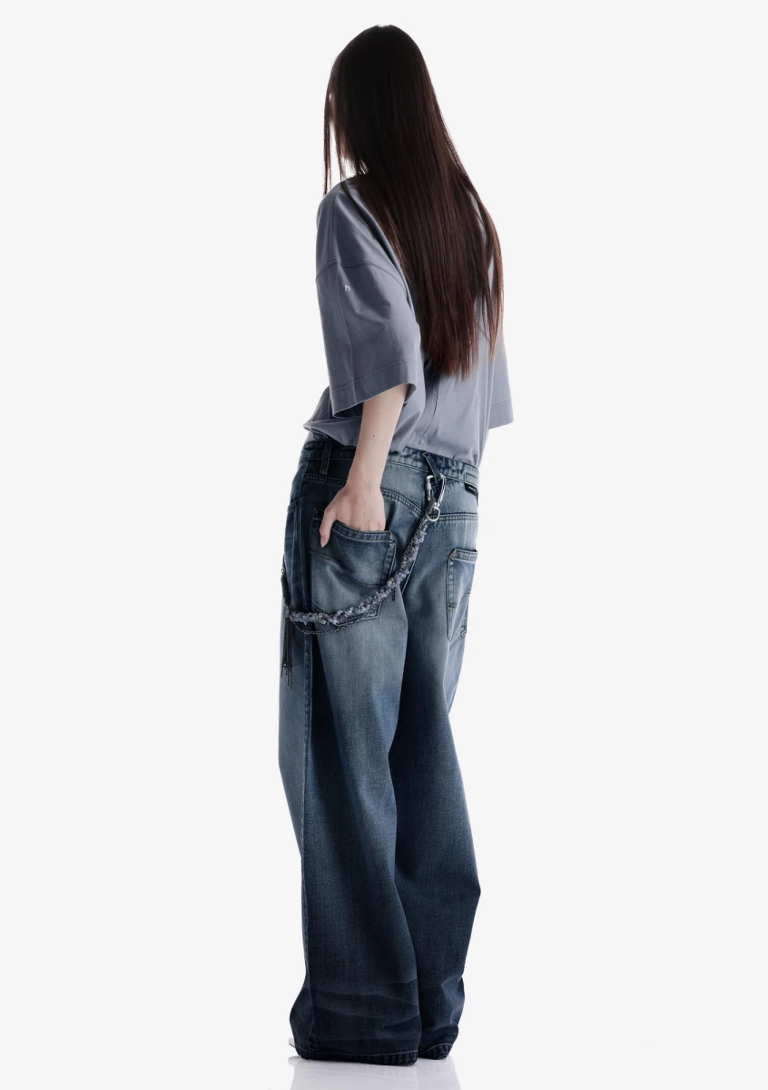 Широкие джинсы KRAKATAU, цвет: темно-синий, Ru223-615 купить онлайн