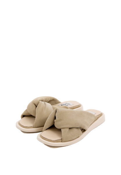 Тапули "KNOT LITE BEIGE" замшевые