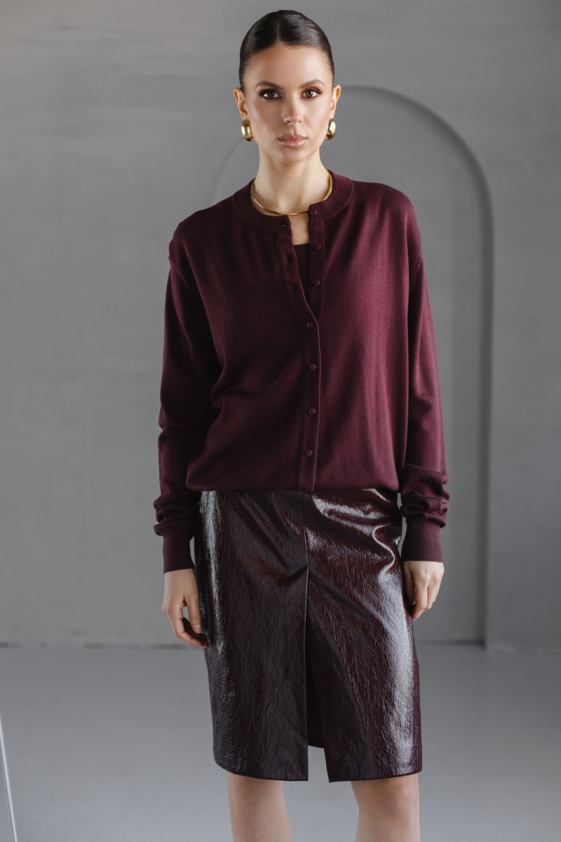 Кардиган из вискозы с шерстью