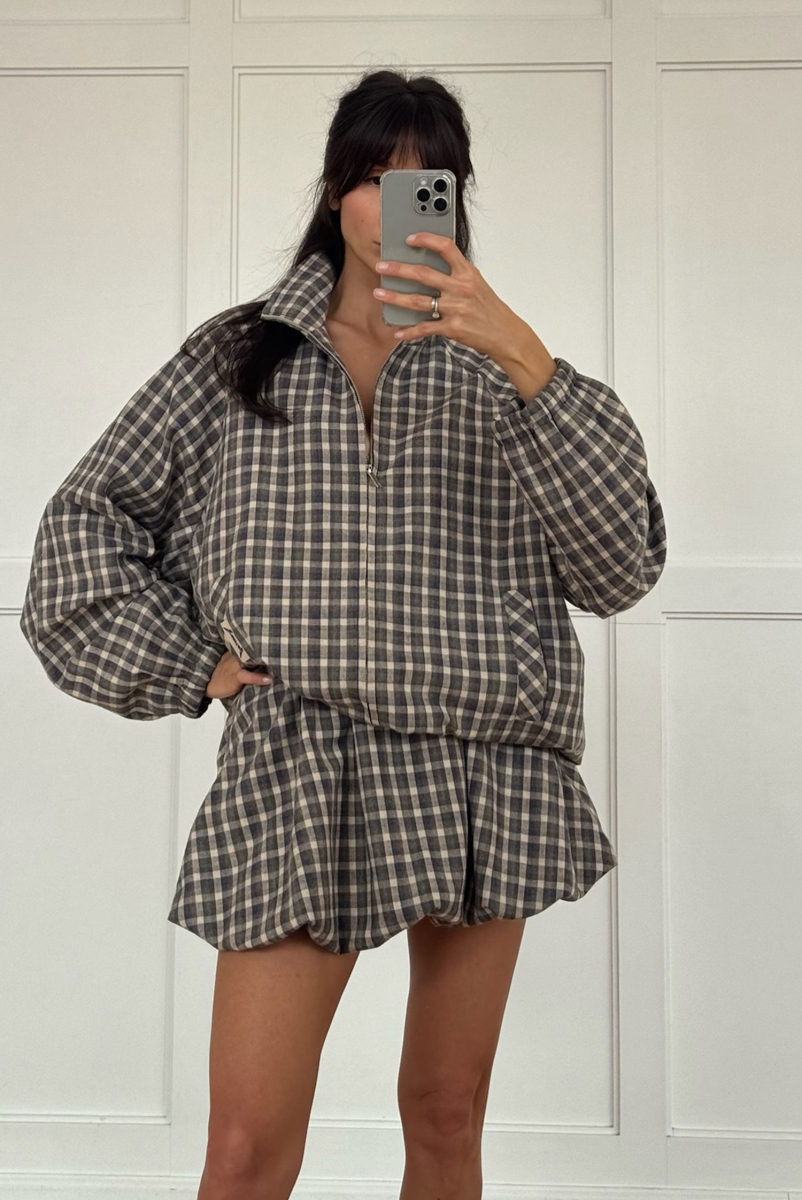 Юбка-баллон в клетку Label .B, цвет: Сине-коричневый,  купить онлайн