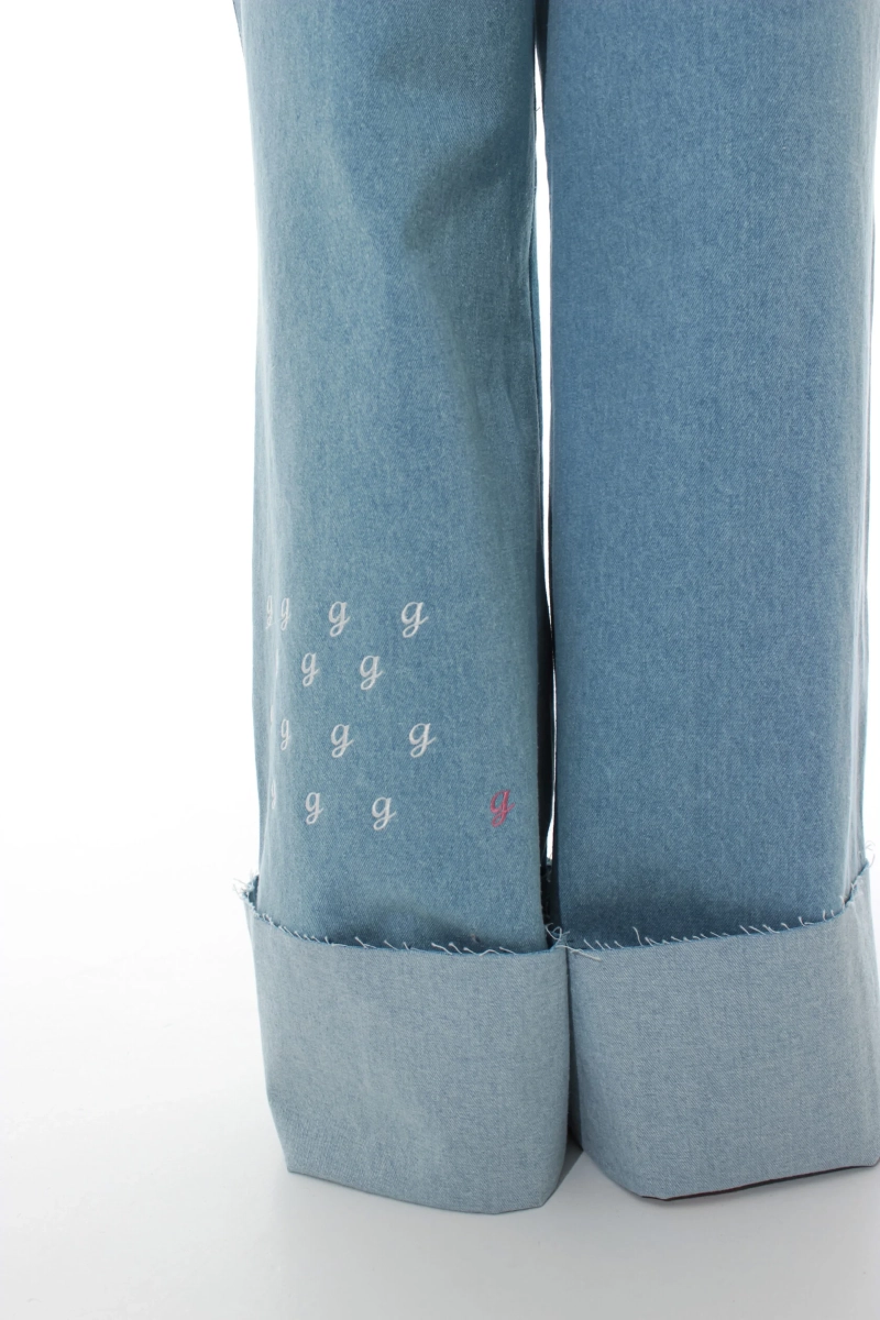 Брюки из денима GARCHIT, цвет: голубой,  купить онлайн