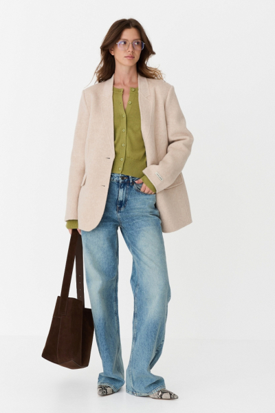 Пальто укороченное из шерсти