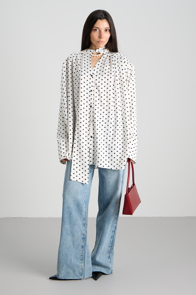 Блуза MIA AIM, цвет: белый в горох MIA705/O |трендовая новинка купить онлайн