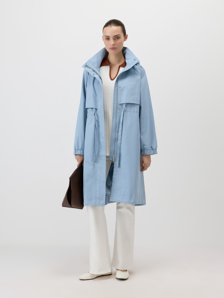 Плащ на кулиске с капюшоном Conso, цвет: голубой, SL 260119 - голубой купить онлайн