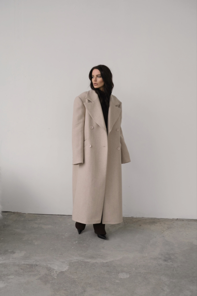 Пальто макси Form MINI, цвет: бежевый, НФ-00000433 купить онлайн