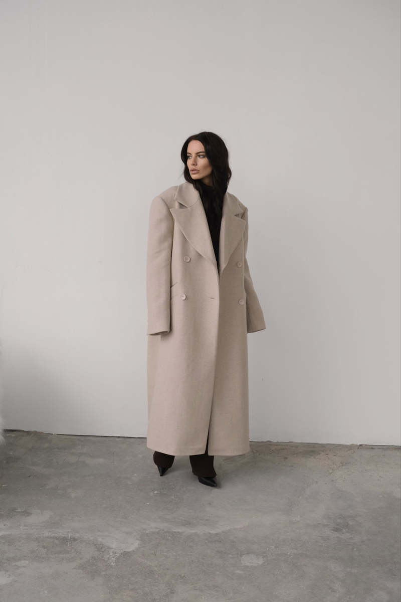 Пальто макси Form MINI, цвет: бежевый, НФ-00000433 купить онлайн