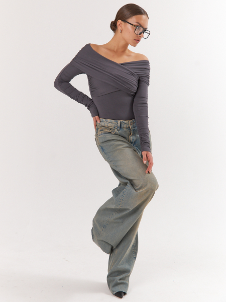 Боди drape ELASTIC, цвет: графит,  купить онлайн