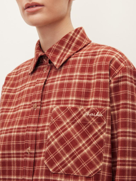 Рубашка в клетку Rust Chaika, цвет: коричневый, AW25BL01-145 купить онлайн