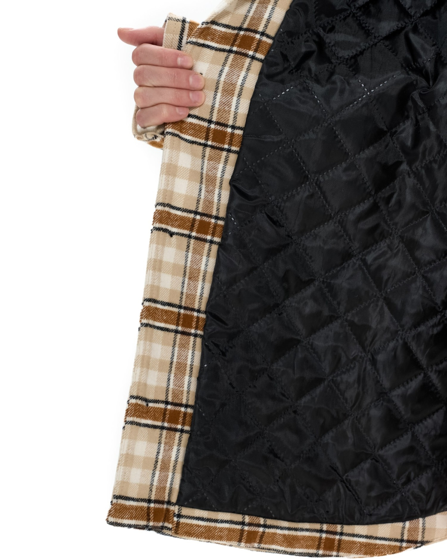 Куртка-рубашка со съемным капюшоном Suborbia, цвет: бежевый/черный, 006827 купить онлайн