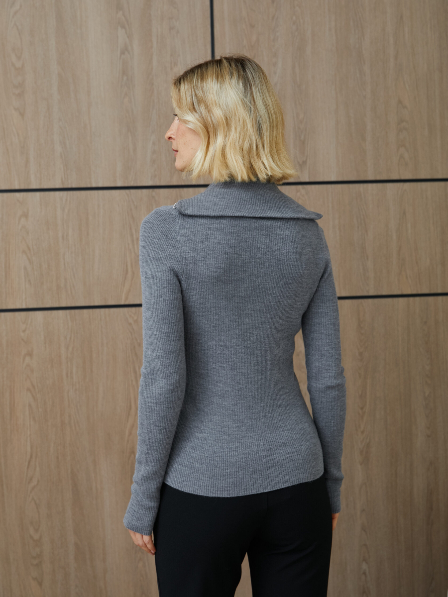 Лонгслив на молнии Molly Marou, цвет: серый, Mar4_2614 купить онлайн