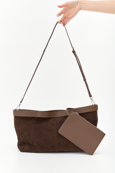 Сумка тоут из замши М Ricoco, цвет: шоколадный bag10/2 купить онлайн