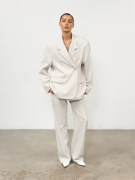 Классический пиджак в полоску ANOTHER SELECT, цвет: серый, 00092 купить онлайн