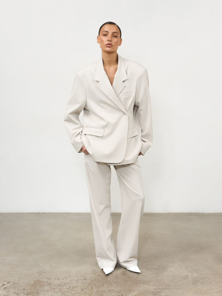 Классические брюки в полоску ANOTHER SELECT, цвет: серый, 00093 купить онлайн