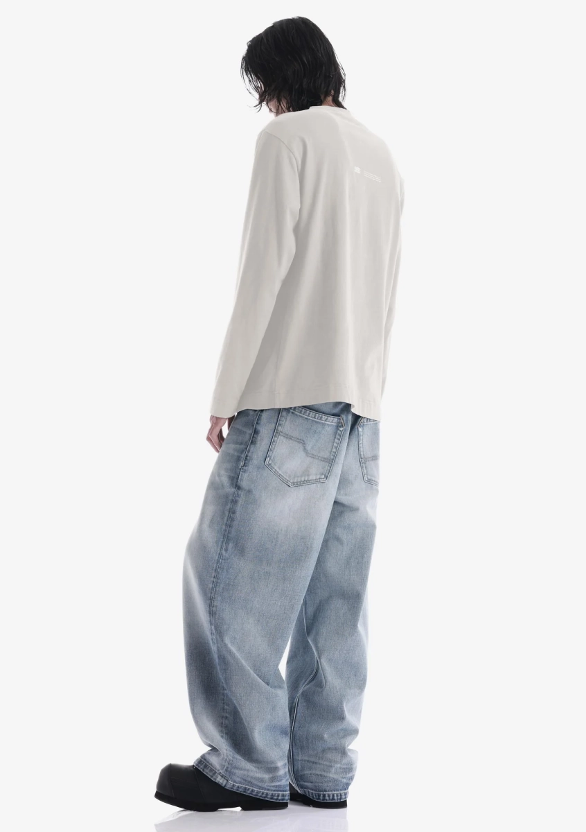 Лонгслив с тональным логотипом KRAKATAU, цвет: пепельно-белый, Tu125-43 купить онлайн