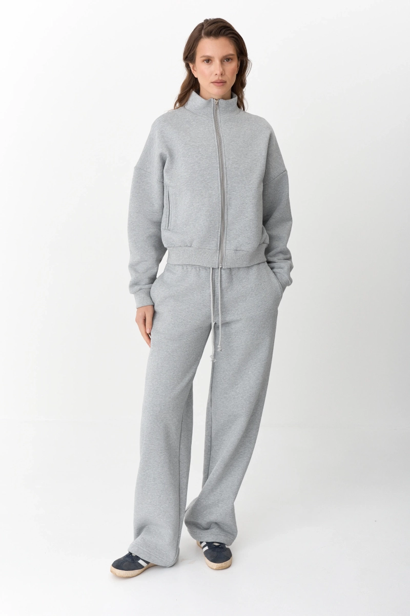 Толстовка на молнии утепленная Ricoco, цвет: серый меланж, 6097/2 купить онлайн