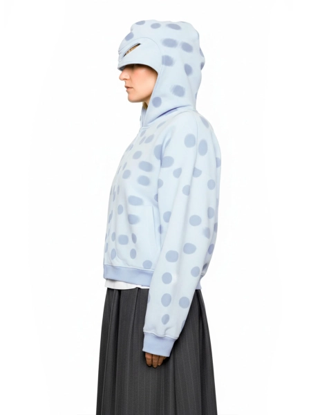 Худи с маской в пудровый горох ТВОЙ АНТИГЕРОЙ, цвет: голубой,  купить онлайн