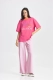 Футболка с контрастным воротом Bright Pink Erist store, цвет: розовый НФ-00002131 |новая коллекция купить онлайн