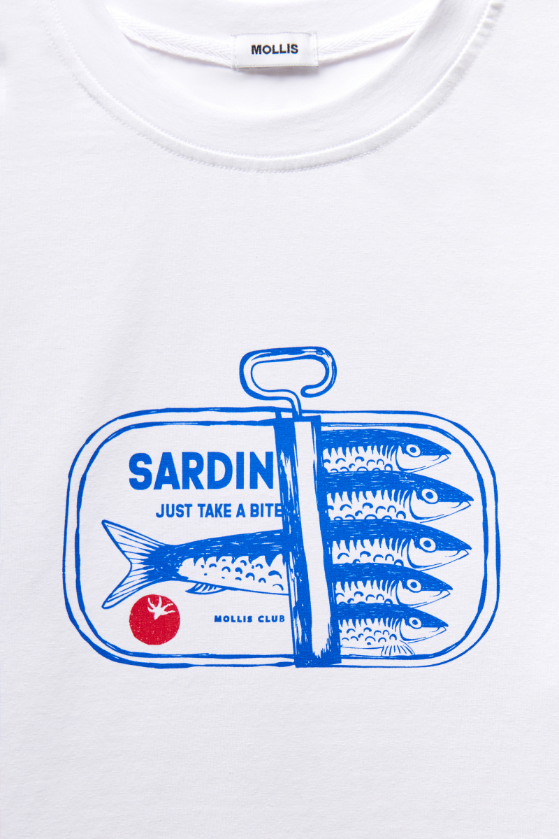 Футболка с принтом "Sardines" Mollis, цвет: белый, 17-26-3924/1 купить онлайн