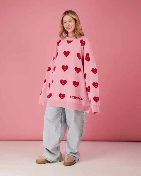 Свитер Сердце 24/7 TABOO, цвет: розовый, SVHeartP купить онлайн