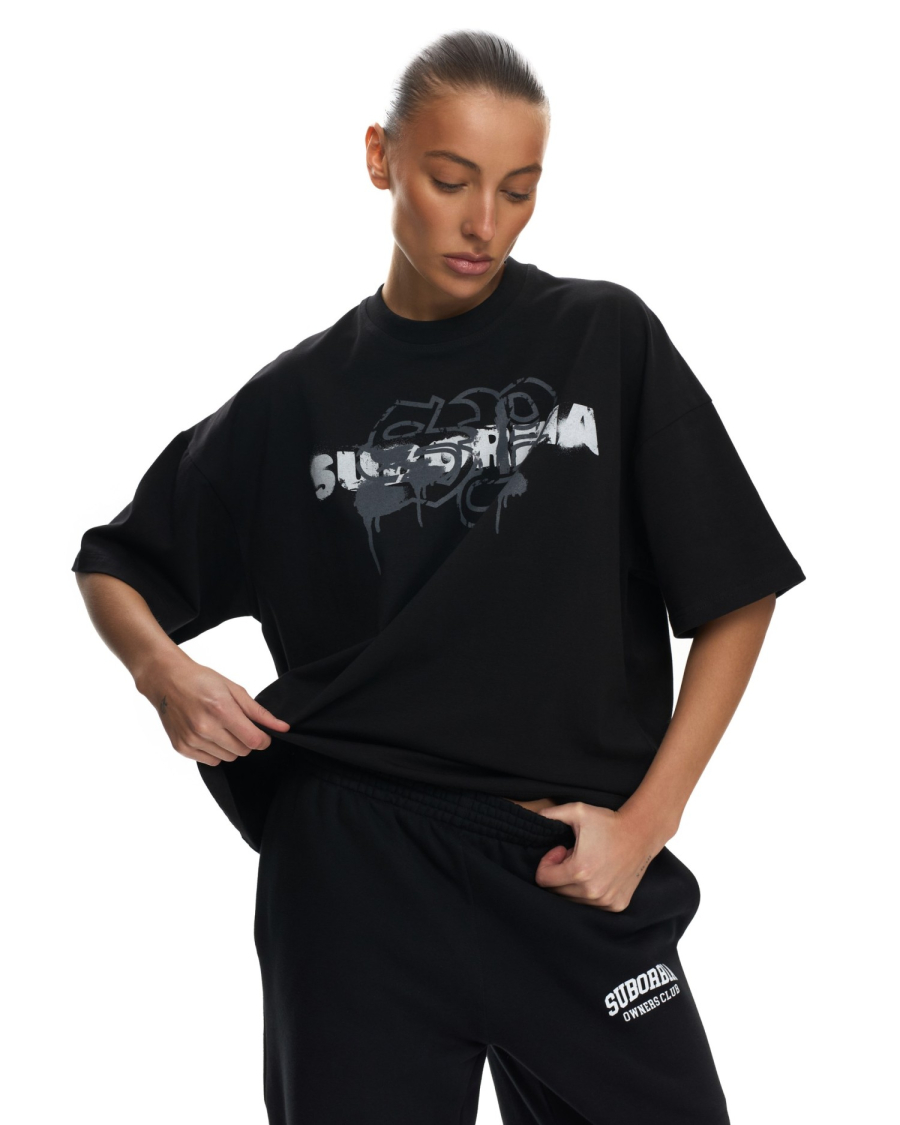 Футболка с принтом Suborbia, цвет: Черный-белый,  купить онлайн