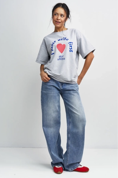 Футболка Никогда не пишу первой Erist store, цвет: серый меланж, НФ-00003387 купить онлайн