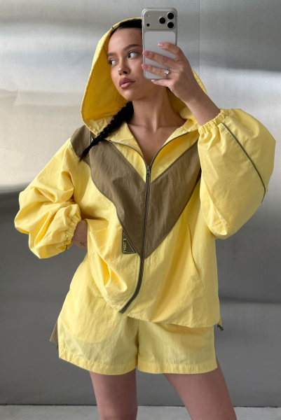 Шорты плащевые Label .B, цвет: Светло-желтый,  купить онлайн
