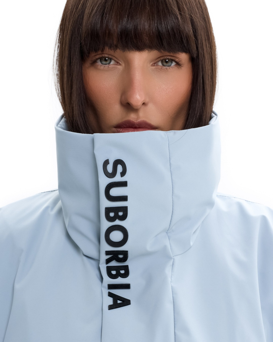 Куртка с кулиской на талии Suborbia, цвет: серо-голубой, 006969 купить онлайн