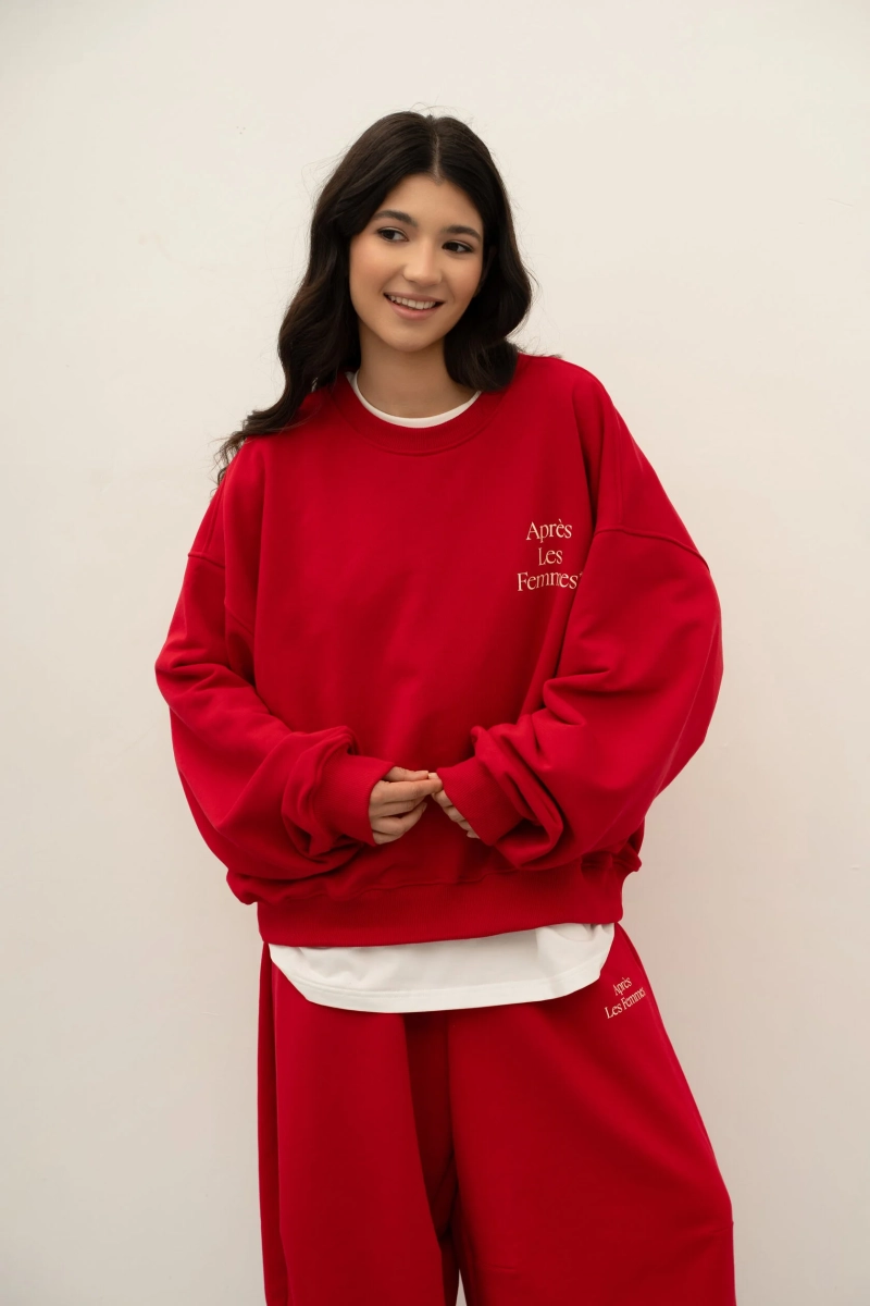 Свитшот с принтом TRES, цвет: красный, НФ-00000505 купить онлайн