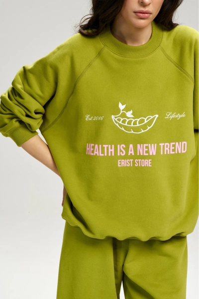 Свитшот базовый Over Lemongrass Erist store, цвет: зеленый, НФ-00003073 купить онлайн