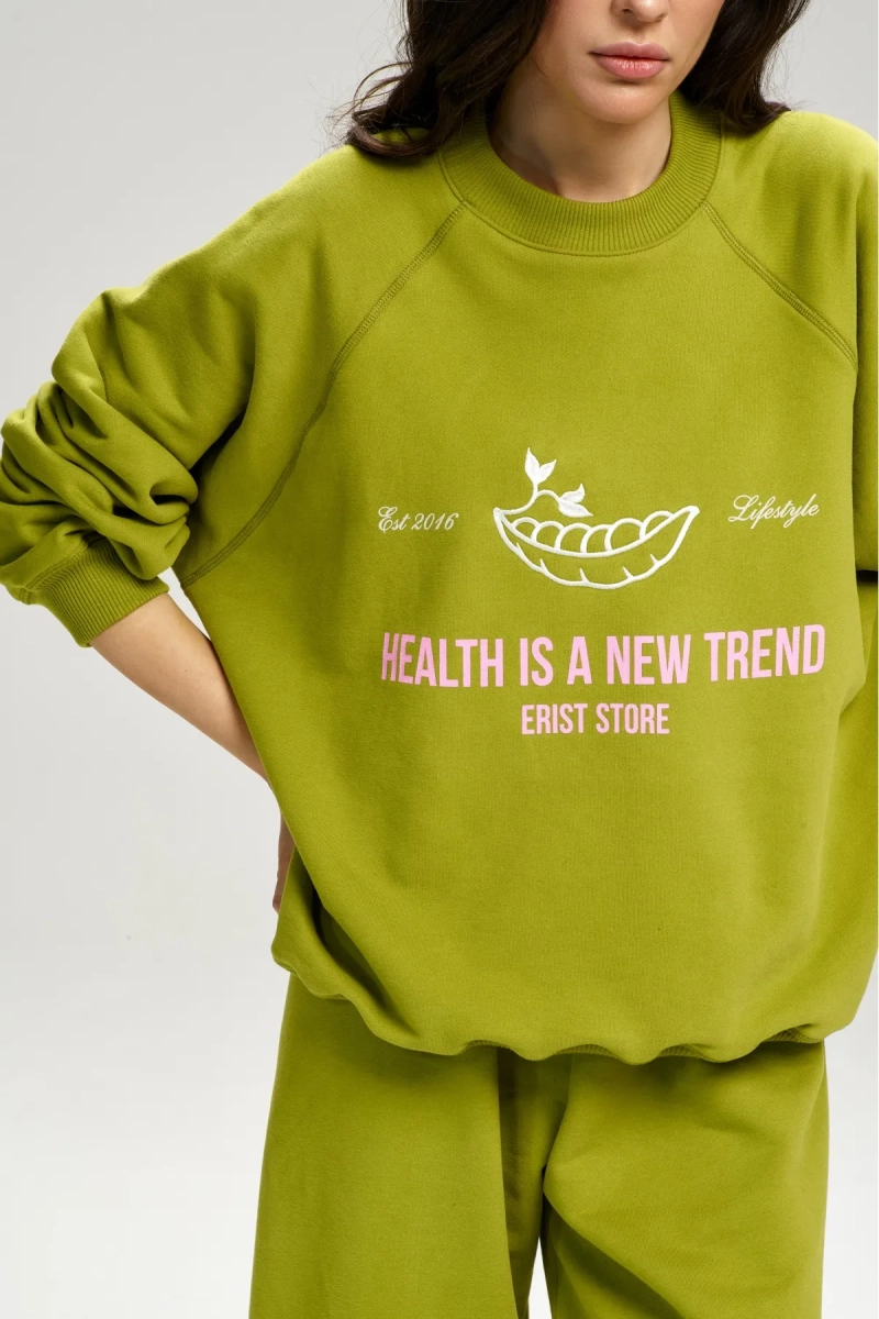 Свитшот базовый Over Lemongrass Erist store, цвет: зеленый, НФ-00003073 купить онлайн