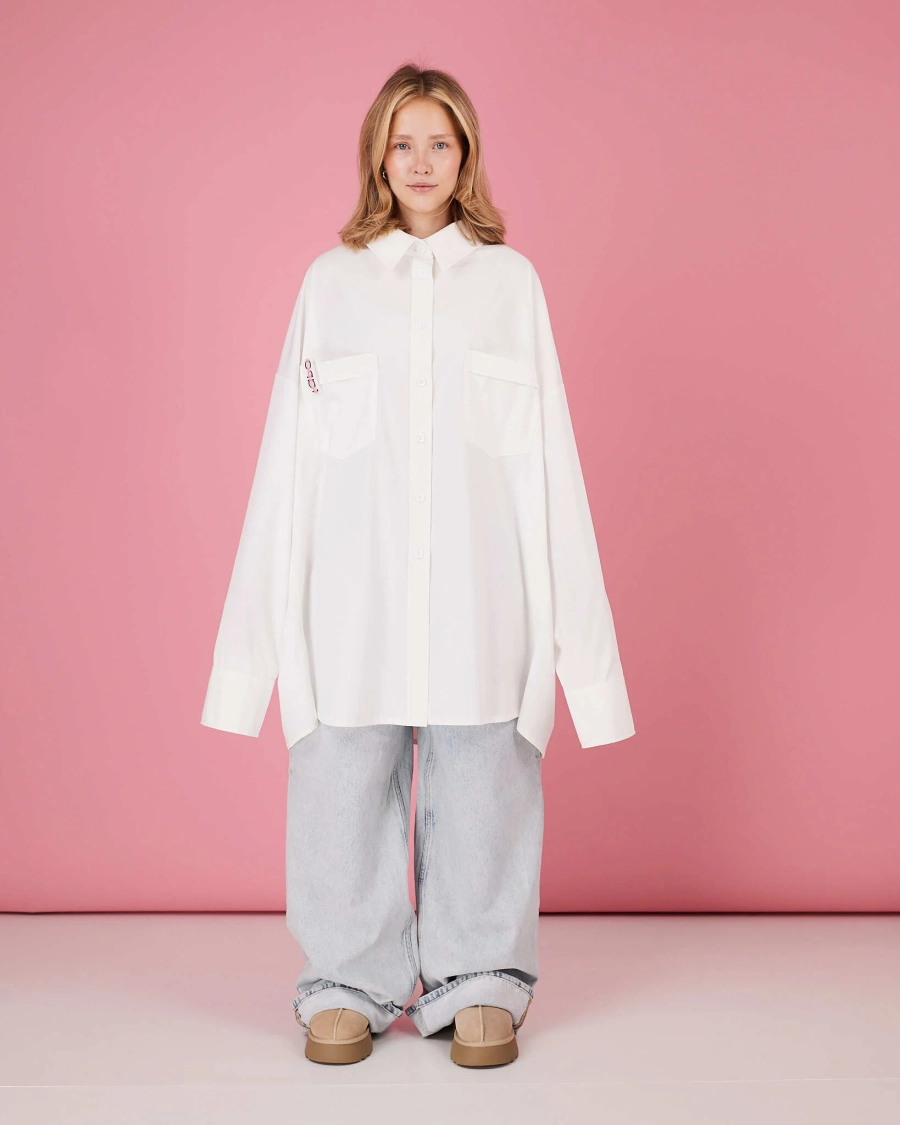 Рубашка макси овер #5 TABOO, цвет: белый, Rub05 купить онлайн