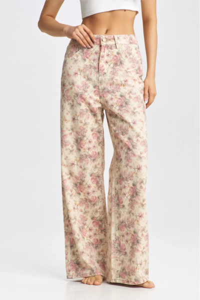Джинсы Floral Beige
