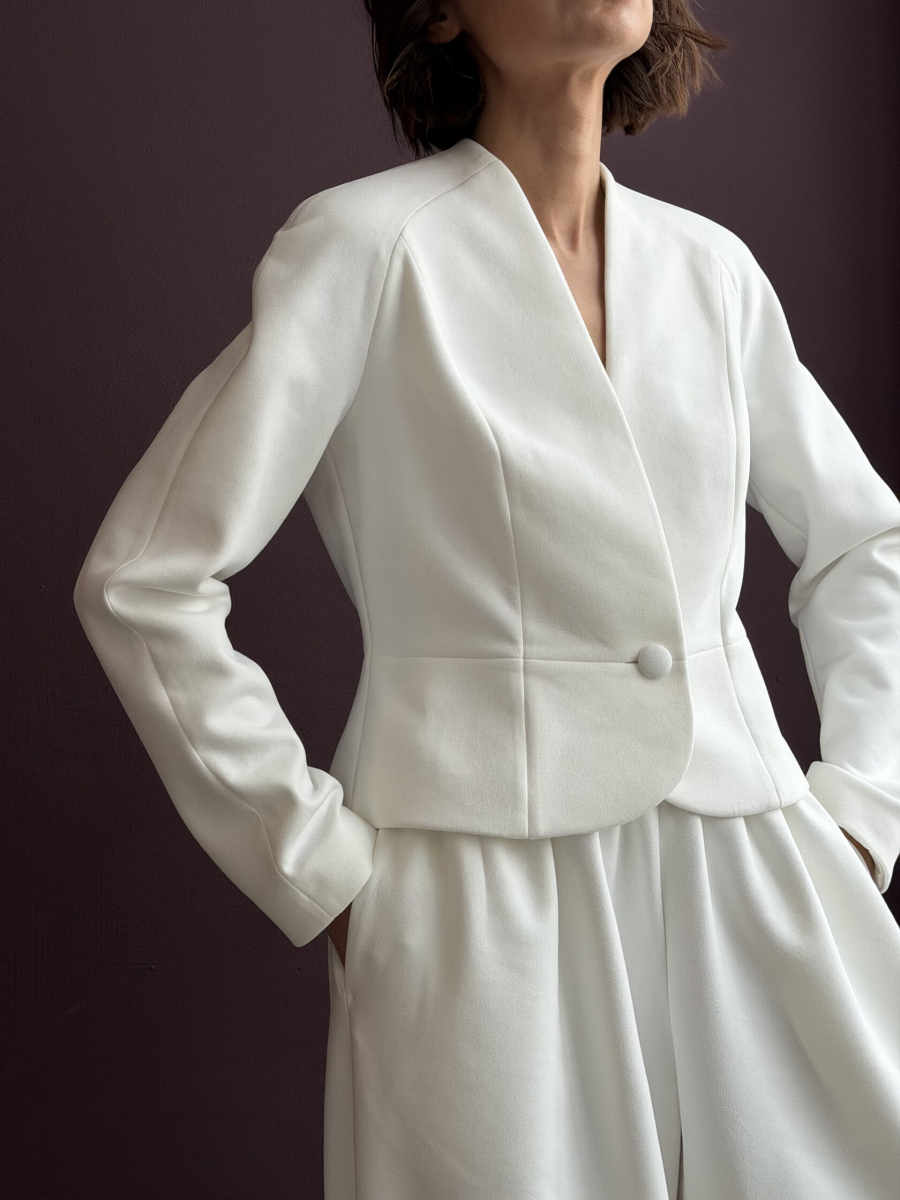 Жакет из замши GARCHIT, цвет: молочный, GARZamJakMol купить онлайн