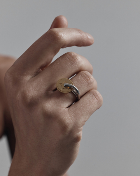 Кольцо “Туз пентаклей” с подвижной деталью Darkrain, цвет: биколор, LS4029 купить онлайн