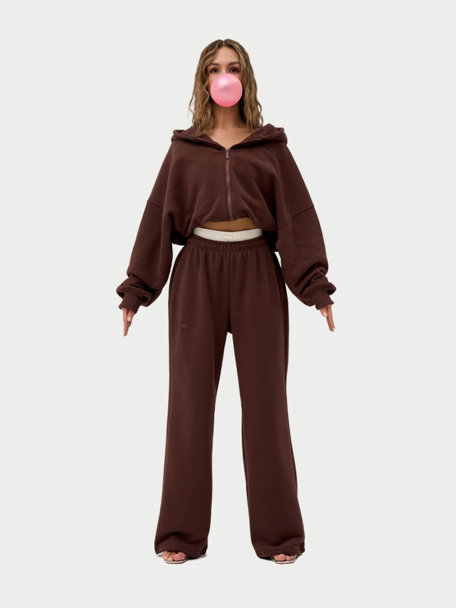 Crop Худи утепленное с кулиской ONSI, цвет: chocolate,  купить онлайн