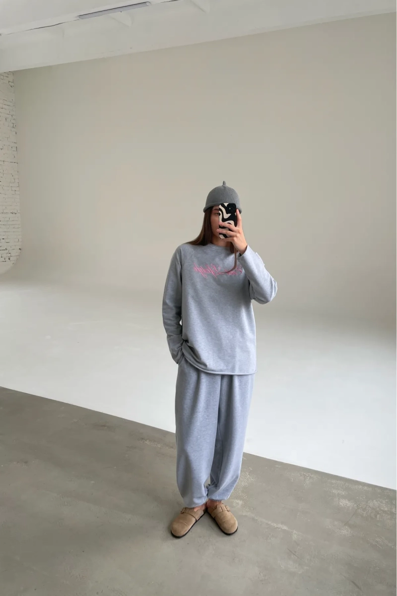 Лонгслив с вышивкой Erist store, цвет: серый, НФ-00003347 купить онлайн