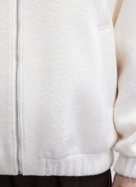 Бомбер из пальтовой ткани ALL WE NEED, цвет: молочный, 2602W5322-21 купить онлайн