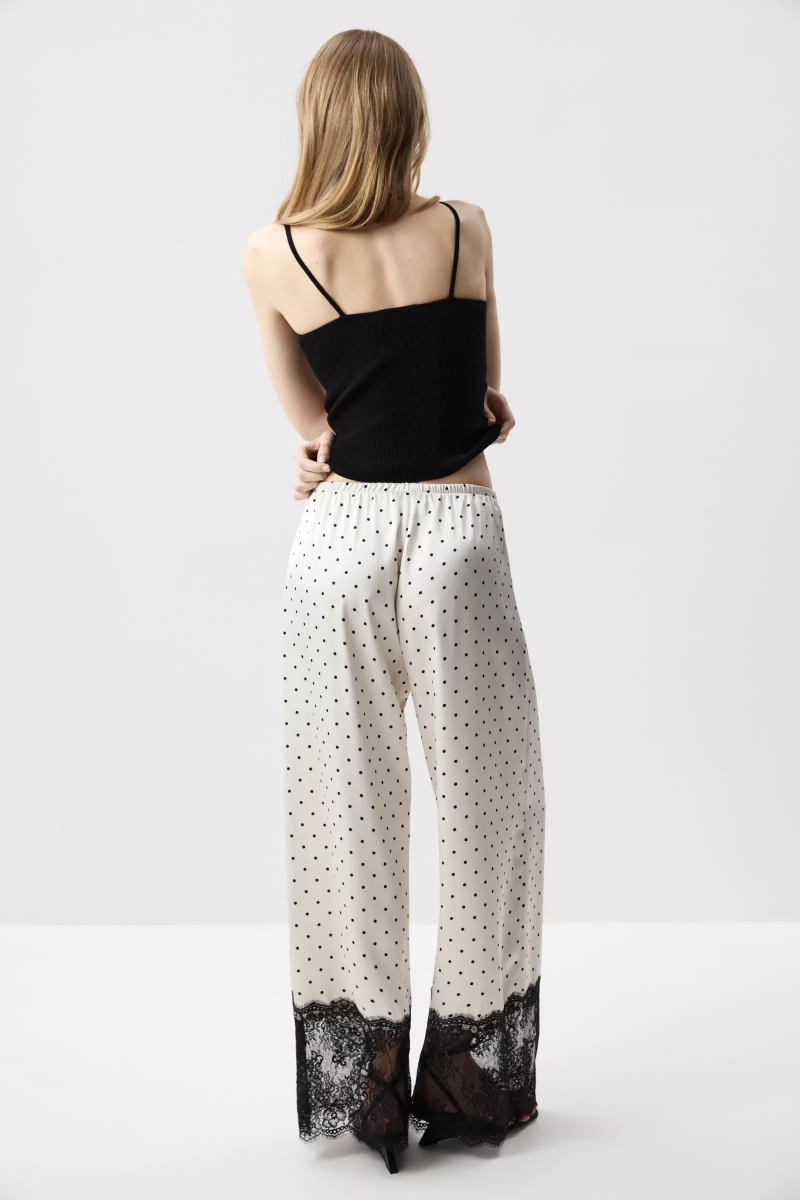 Брюки с кружевом Charmstore, цвет: горох на молочном 101-56860-1002 |трендовая новинка купить онлайн