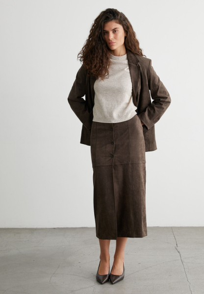 Юбка из замши на пуговицах Lora Marou, цвет: коричневый, Mar2_2604 купить онлайн