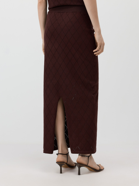 Юбка с перфорацией Conso, цвет: темно-коричневый, KUL 260742 - темно-коричневый купить онлайн