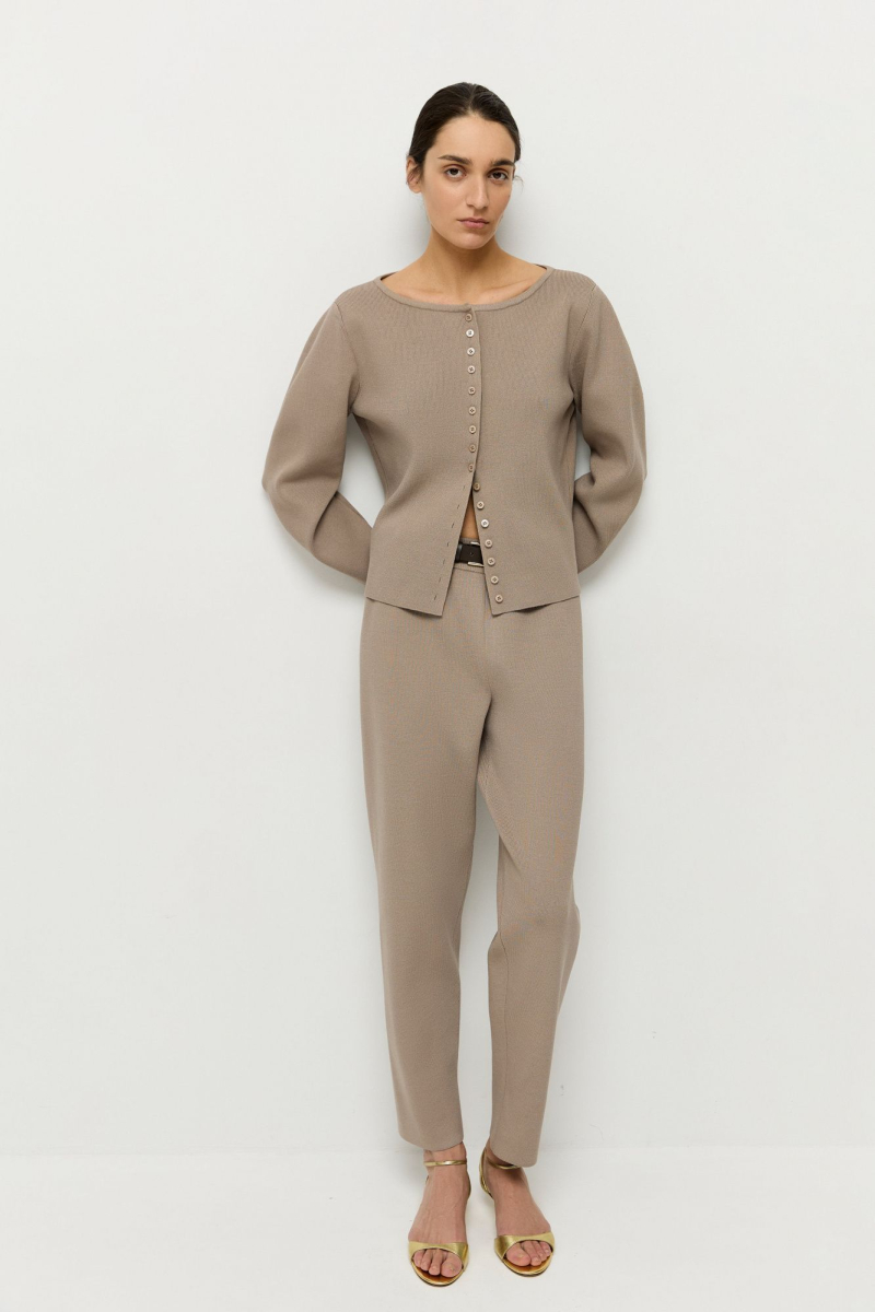 Кардиган приталенный из вискозы AROUND, цвет: Серо-бежевый, 252_36V03 купить онлайн