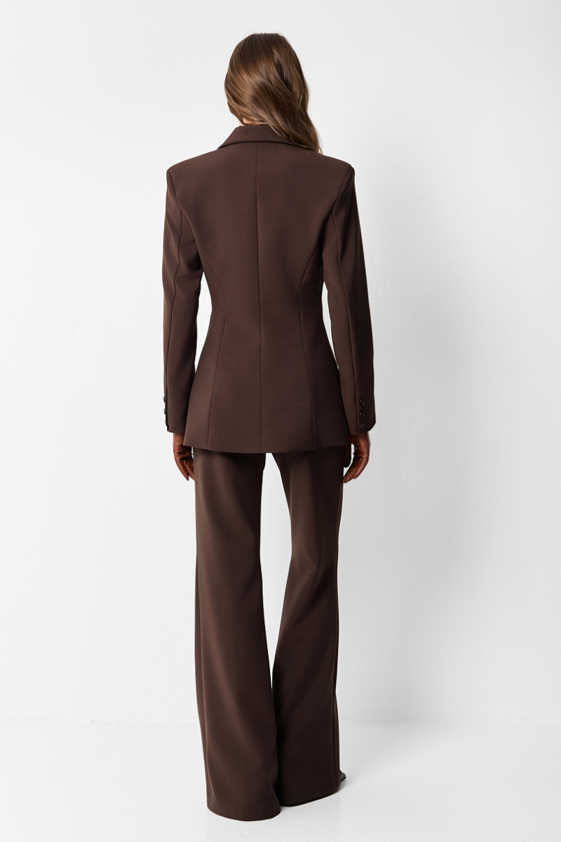 Брюки классические со средней посадкой Ricoco, цвет: горький шоколад, 7054/2 купить онлайн