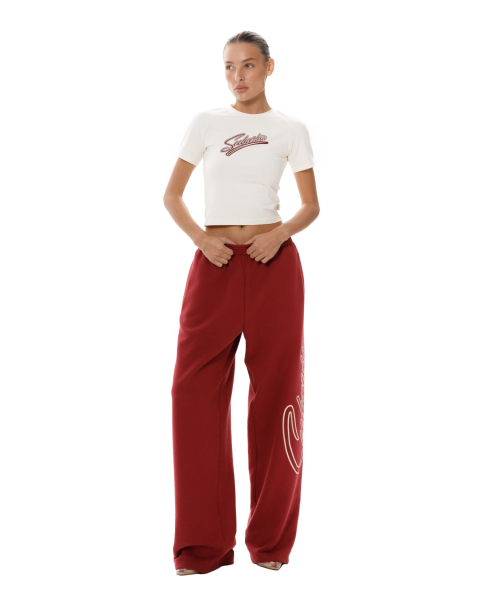 Брюки палаццо College Suborbia, цвет: burgundy, 05660 купить онлайн