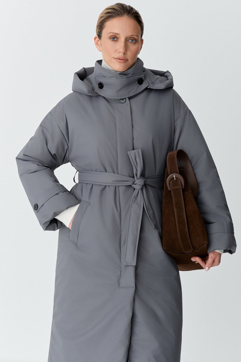Пальто однобортное утепленное Ricoco, цвет: серый, 7012/3 купить онлайн