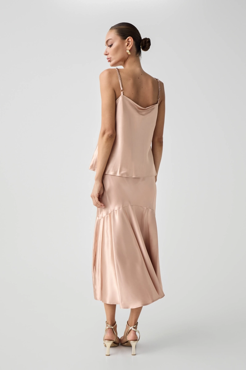 Юбка из итальянской вискозы Shtripling, цвет: пудровый, SHTSKT005 купить онлайн