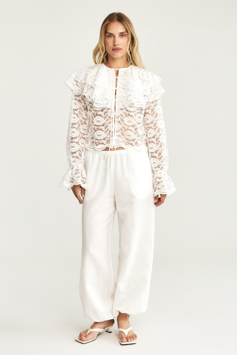 Блузка из кружева Charmstore, цвет: молочная, 102-37048-111 купить онлайн