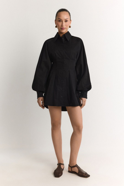 Платье из смесового хлопка TOPTOP, цвет: черный с принтом, TT.010.10818.901 купить онлайн